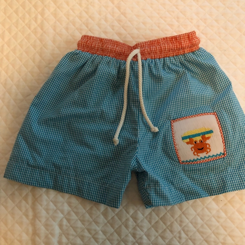 Banana Split Boy smocked swimsuit. 9 months
